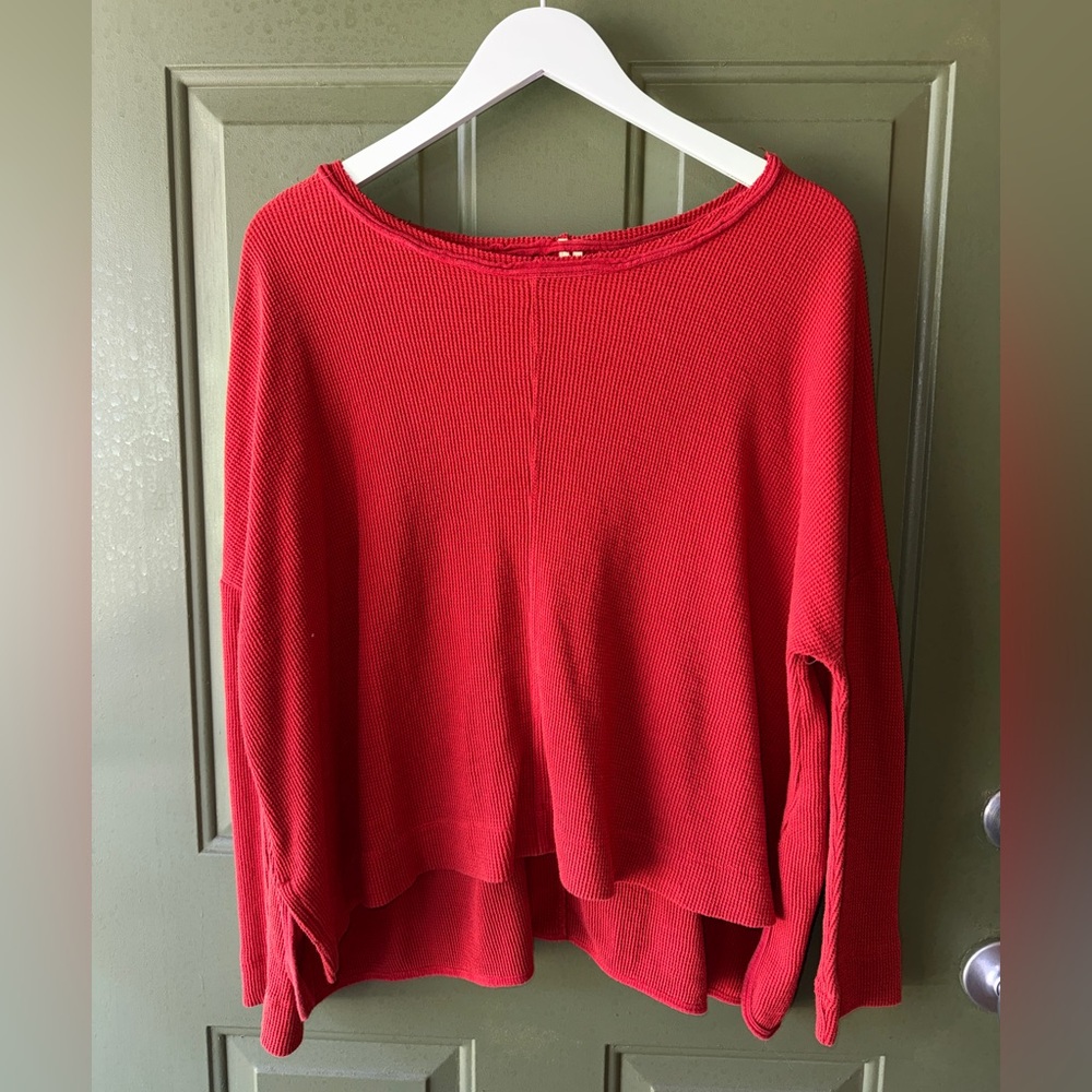 Anthropologie Vibrant Red Knit Sweater